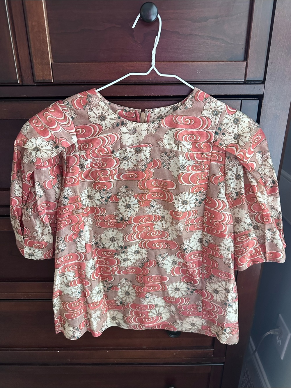 Ulla Johnson floral silk/cotton puff sleeve top size 6